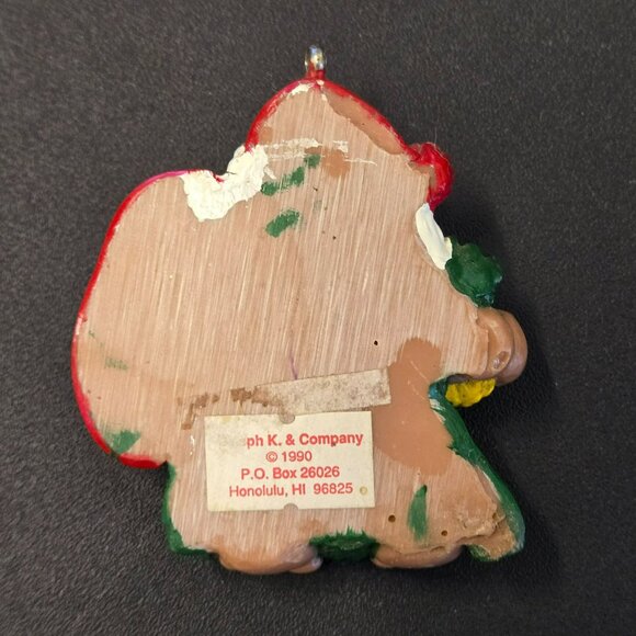 VTG 1990 Hawaiian Santa Claus Ornament K & Co Hand-Painted Resin Christmas 3" - Picture 2 of 7